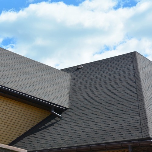 close-up of a shingle roofing system