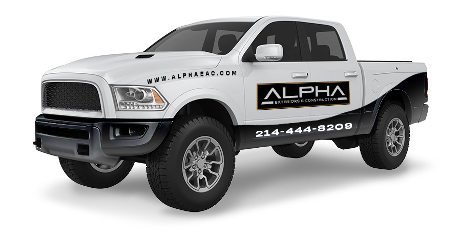 alpha exteriors and construction truck