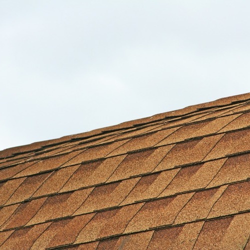 close-up of a shingle roof